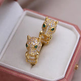Gold Plated Trendy Animal Print Imitation Leopard Studs Fashion Jewelry Earrings