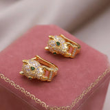 Gold Plated Trendy Animal Print Imitation Leopard Studs Fashion Jewelry Earrings