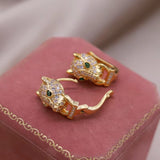 Gold Plated Trendy Animal Print Imitation Leopard Studs Fashion Jewelry Earrings