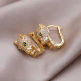 Gold Plated Trendy Animal Print Imitation Leopard Studs Fashion Jewelry Earrings