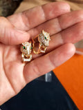 Gold Plated Trendy Animal Print Imitation Leopard Studs Fashion Jewelry Earrings
