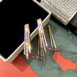Trendy Layered Modern Gold Crystal Geometric Party Square Fashion Hoop Earrings