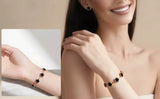 Lucky Four-Leaf Black Clover Pendant 3-Piece Necklace, Bracelet & Stud Earrings Set for Women