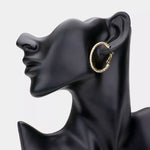 Women Fashion Jewelry Hoops Shiny Gold Crystal 4cm/1.57" Hoop Earrings Fashion Accessory