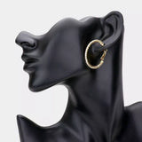 Women Fashion Jewelry Hoops Shiny Gold Crystal 4cm/1.57" Hoop Earrings Fashion Accessory