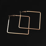 Golden Hiphop 5cm Big Square Hoop Earrings Geometric Rhombus Punk Fashion Jewelry Earrings