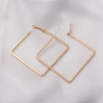 Golden Hiphop 5cm Big Square Hoop Earrings Geometric Rhombus Punk Fashion Jewelry Earrings