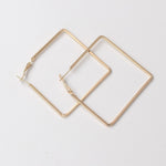 Golden Hiphop 5cm Big Square Hoop Earrings Geometric Rhombus Punk Fashion Jewelry Earrings