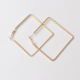 Golden Hiphop 5cm Big Square Hoop Earrings Geometric Rhombus Punk Fashion Jewelry Earrings
