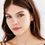 60 mm Large Gold Plated Stainless Steel Basketball Wives Women Fashion Jewelry Hoop Earrings