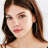 60 mm Large Gold Plated Stainless Steel Basketball Wives Women Fashion Jewelry Hoop Earrings