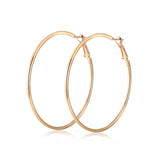 60 mm Large Gold Plated Stainless Steel Basketball Wives Women Fashion Jewelry Hoop Earrings