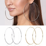 60 mm Large Gold Plated Stainless Steel Basketball Wives Women Fashion Jewelry Hoop Earrings