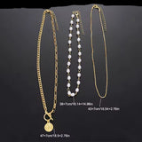 Trendy Gold-Tone 3-Layer Chunky Paperclip Link Chain Necklace with Coin Pendant
