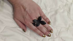 Black Cubic Zirconia Oversize Butterfly Flower Resizable Ring for Women