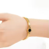 Gold & Black Roman Numeral Stainless Steel Bracelet Minimalist Bar Link Bangle