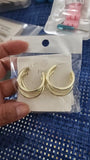 Multi Layer Golden Chunky Open Hoop Stud Earrings Women Fashion Jewelry