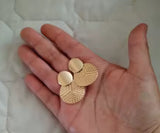Dainty Chic Hammered Finish Round Gold Color Drop Stud Fashion Earrings