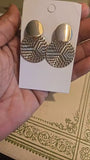 Dainty Chic Hammered Finish Round Gold Color Drop Stud Fashion Earrings