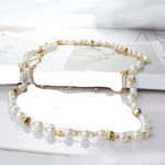 Layered Simulated Pearl Long Sweater Chain Necklace Elegant Women Fashion Jewelry Accessory