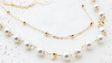 Layered Simulated Pearl Long Sweater Chain Necklace Elegant Women Fashion Jewelry Accessory