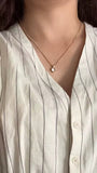 18K Gold Plated Sparkling Round CZ Solitaire Crystal Pendant Box Chain Necklace