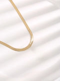 Flat Snake Chain Herringbone Collar Minimalist Layering Fashion Jewelry Necklace
