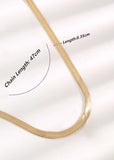 Flat Snake Chain Herringbone Collar Minimalist Layering Fashion Jewelry Necklace
