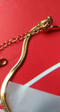 Flat Snake Chain Herringbone Collar Minimalist Layering Fashion Jewelry Necklace
