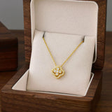 Exquisite Shiny AAA Cubic Zirconia Four-leaf Flower Clover Pendant Necklace Fashion Jewelry Gift for Women