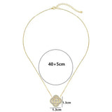 Exquisite Shiny AAA Cubic Zirconia Four-leaf Flower Clover Pendant Necklace Fashion Jewelry Gift for Women