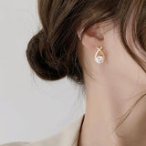 Elegant Women's Gold & Crystal Criss Cross Fashion Jewelry Stud Earrings