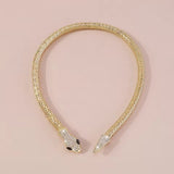 Gold Color Magnetic Textured Snake Wrap Choker Collar Necklace Fashion Jewelry