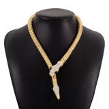Gold Color Magnetic Textured Snake Wrap Choker Collar Necklace Fashion Jewelry