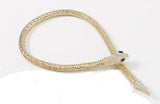 Gold Color Magnetic Textured Snake Wrap Choker Collar Necklace Fashion Jewelry
