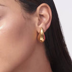 Thick Golden Water Drop Dupes Chunky Statement Stud Earrings for Women