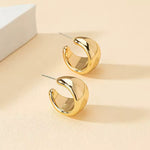Thick Golden Water Drop Dupes Chunky Statement Stud Earrings for Women