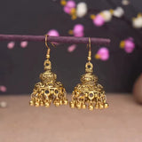 Antique Gold Filigree Design Classic Ethnic Jhumki Earrings for Girls & Women