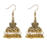 Antique Gold Filigree Design Classic Ethnic Jhumki Earrings for Girls & Women