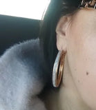 Elegant 50mm Round Circle Gold Silver Shiny Hoop Earrings Statement Hip Hop Fashion Jewelry For Women