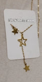 Stainless Steel Golden Stars Tassel Pendant Chain Punk Necklace Women Fashion