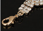 Glamorous Black Crystal Link Chain Charm Bridal Fashion Jewelry Bracelet For Women