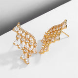 Luxury AAA Cubic Zirconia Golden Tassel Earrings Bridal Wedding Fashion Jewelry