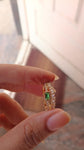 Dainty Golden Double Layer Green Stone Zircon Adjustable Finger Ring for Women
