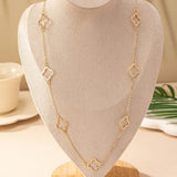 Elegant Jewelry Gold Color Hollow Out Clover Pendant Long Chain Fashion Necklace