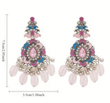 Ethnic Multi-Color Pastel Beads Tassel Boho Long Chandelier Fashion Earrings