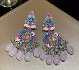Ethnic Multi-Color Pastel Beads Tassel Boho Long Chandelier Fashion Earrings