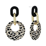 Geometric Leopard Print Round Drop Versatile Hoop Earrings For Women Fashion Jewelry