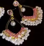 Women Luxury Pink Crystal & Pearl Tassel Fashion Jewelry Party Dangle Earrings