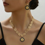 Trendy Gold Lion Head Pendant Necklace & Earring Set - Statement Fashion Jewelry
